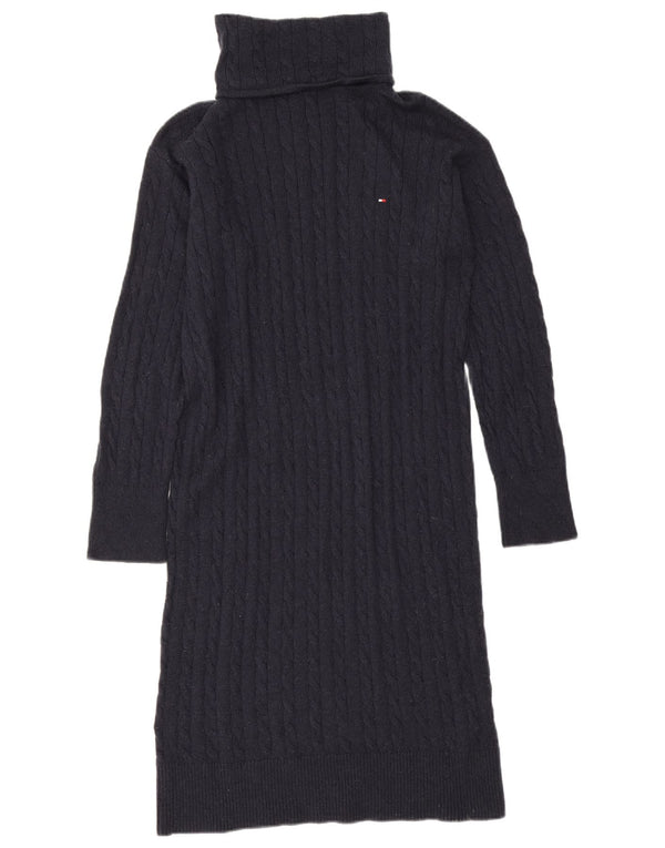 Rochie cu pulover Tommy Hilfiger pentru femei cu gât rulat UK 14 Mediu Lână bleumarin