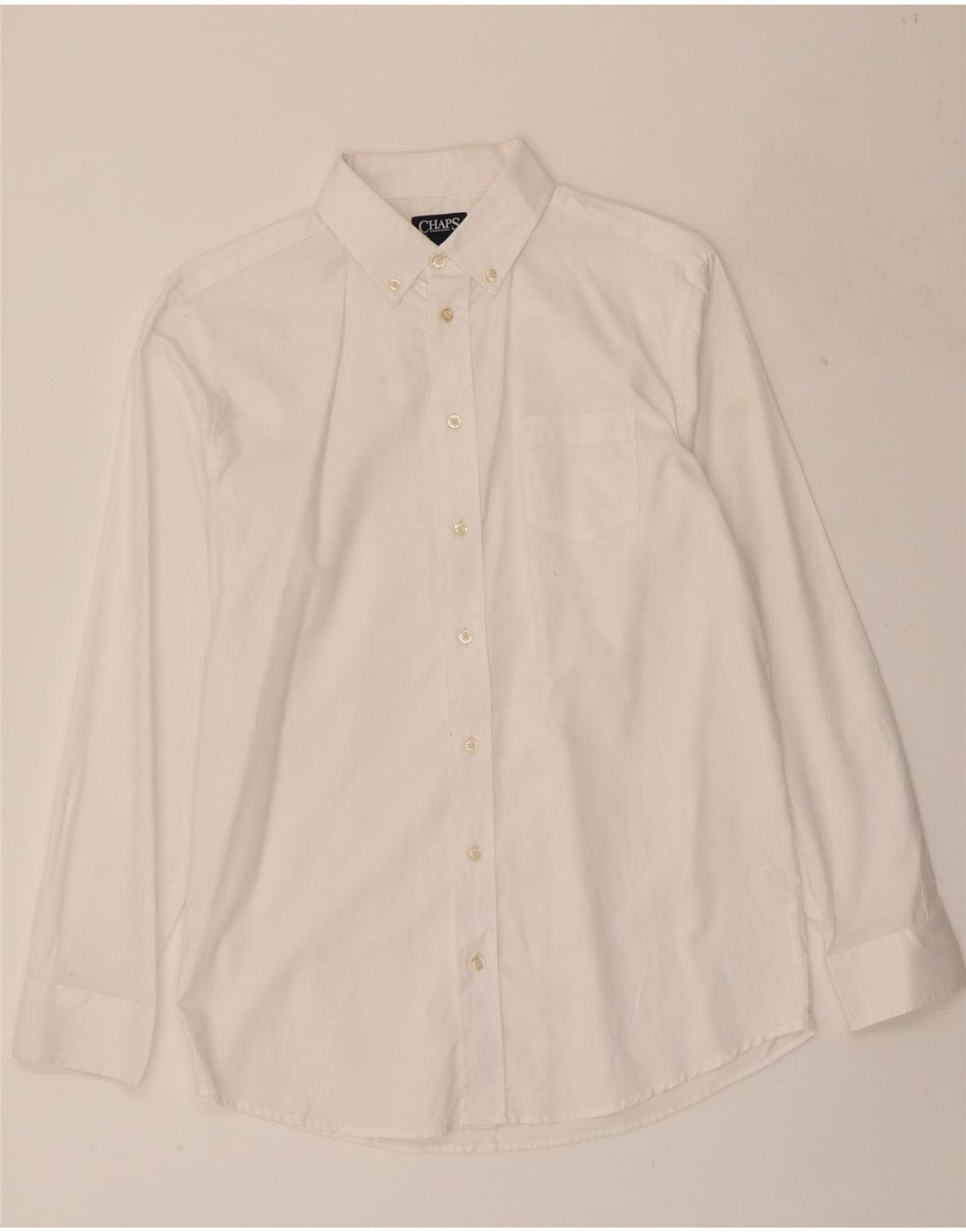 CHAPS Boys Shirt 15-16 Years White Cotton Vintage Chaps and Second-Hand Chaps from Messina Hembry 
