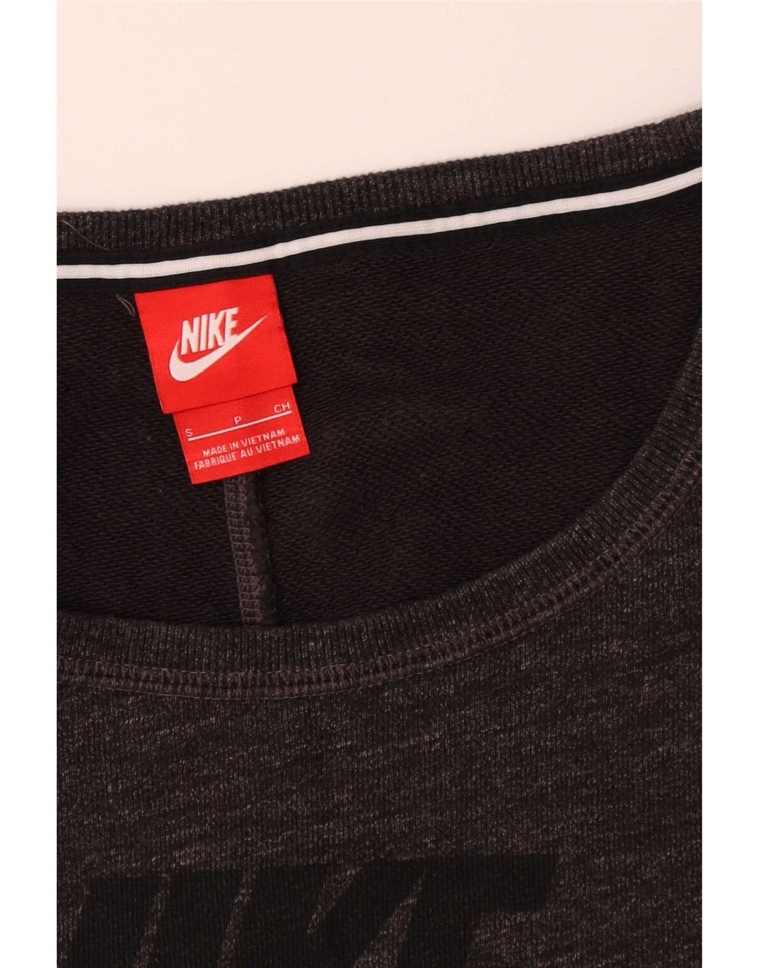 Pulover supradimensionat cu grafic Nike pentru femei UK 10 Bumbac gri mic