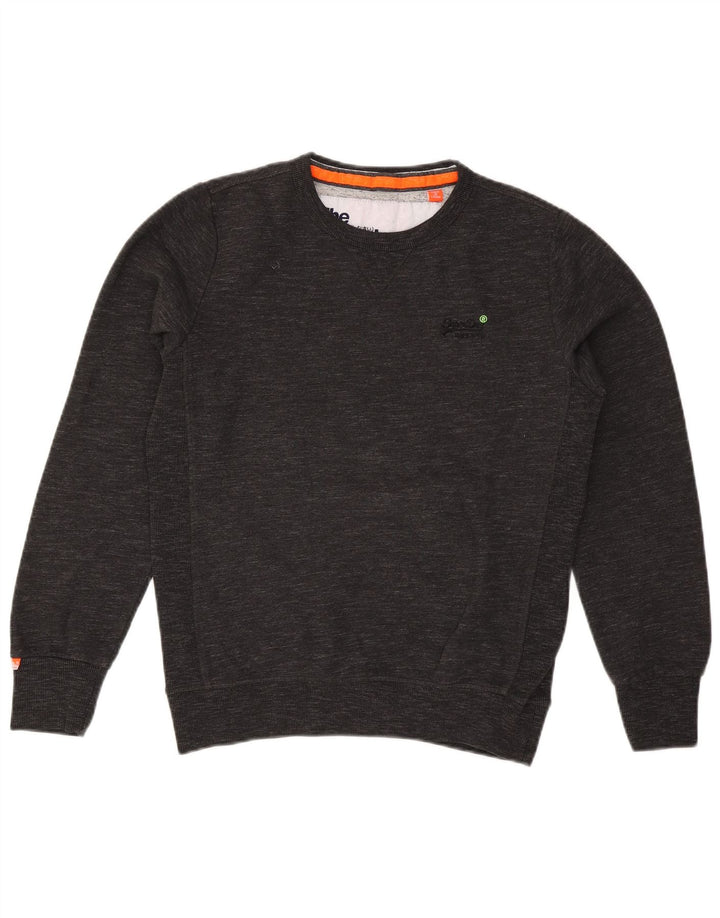 Pulover Superdry pentru bărbați, bumbac cu pete, gri mediu