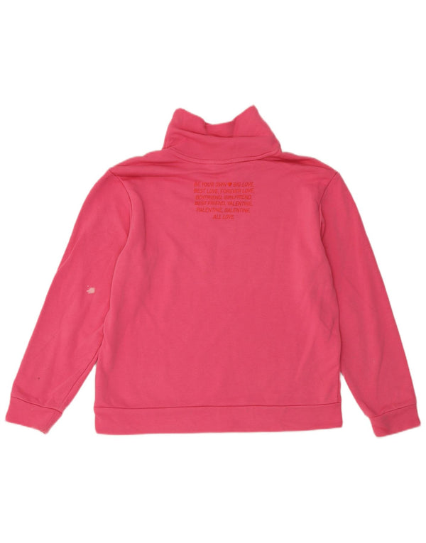 Pulover de hanorac grafic Adidas pentru femei UK 12/14 bumbac roz mediu