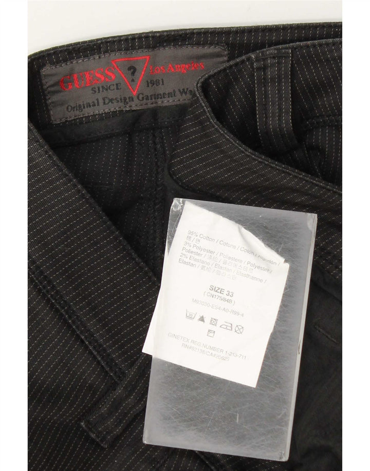 Guess Blugi drepti pentru bărbați W33 L32 bumbac cu dungi negre