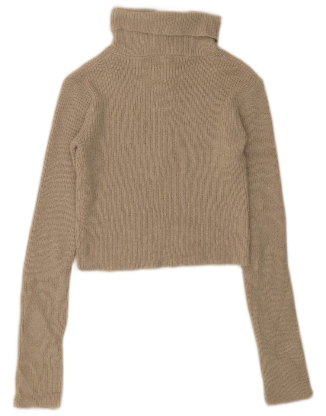 Pulover pentru femei Zara Crop, cu fermoar și gât, UK 12 Bej mediu