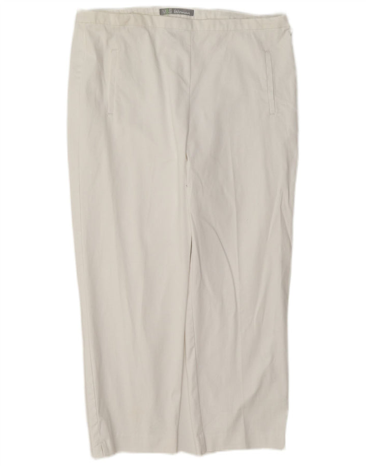 Pantaloni Capri pentru femei Marks & Spencer UK 12 Medium W30 L21 Bumbac alb