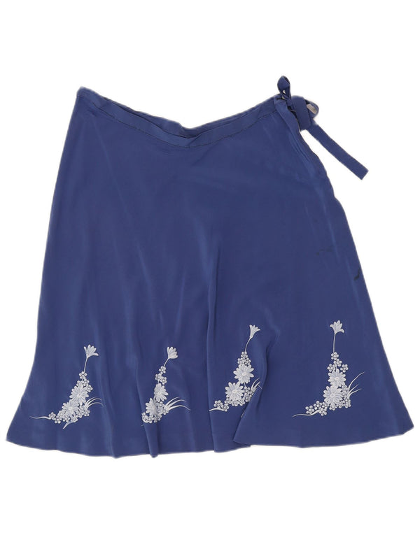 Fusta A-Line pentru femei Vintage W26 Small Blue Floral