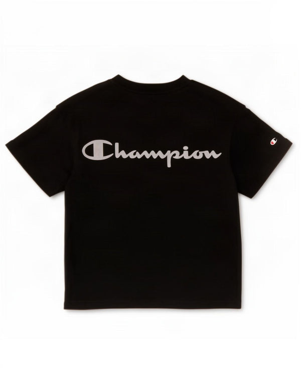 Tricou cu grafic crop Champion pentru femei Top UK 10 Small Black