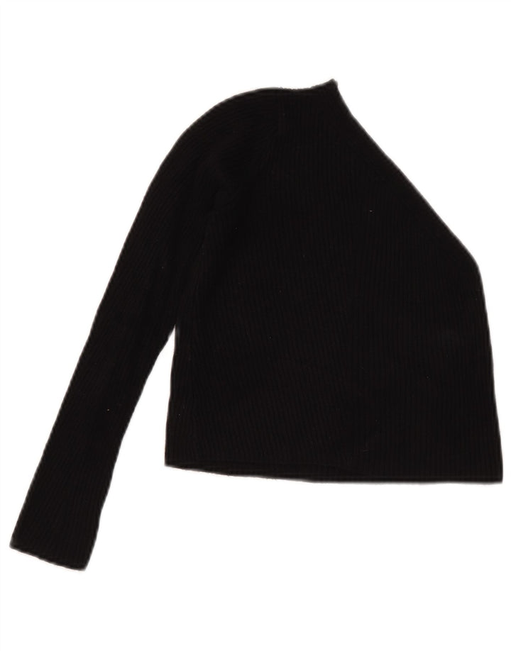 Top Crop One Shoulder pentru femei Zara UK 8 Small Black Viscose
