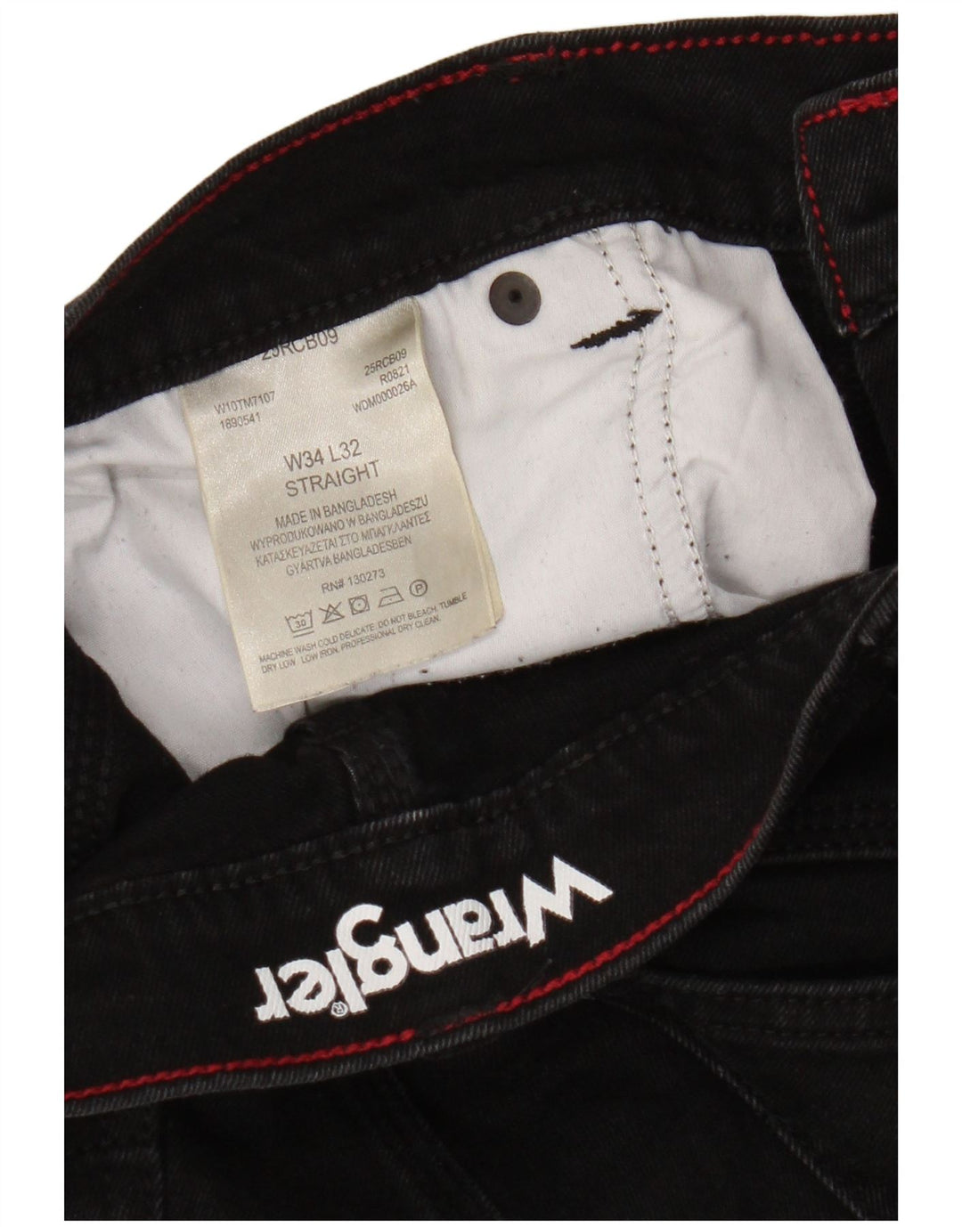 Blugi drepti pentru bărbați Wrangler W34 L29 bumbac negru