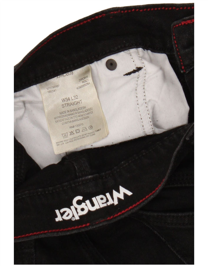 Blugi drepti pentru bărbați Wrangler W34 L29 bumbac negru
