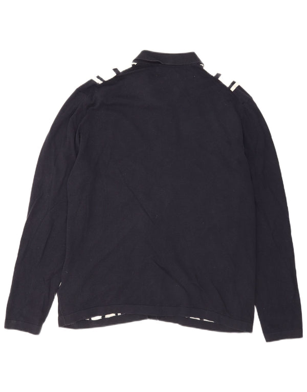 Pulover cardigan pentru bărbați Marks & Spencer, mare, albastru, bumbac cu dungi