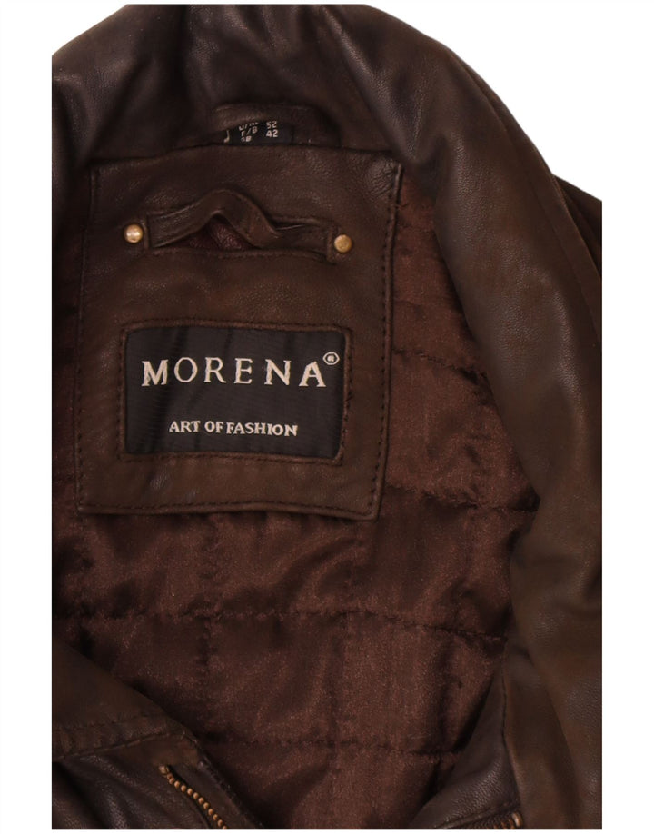Jachetă din piele pentru bărbați Morena UK 42 XL maro