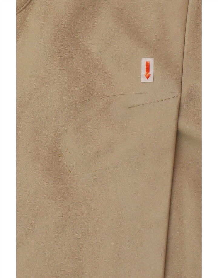 Palton de piele pentru femei OLLY & CO UK 10 Mic din piele bej