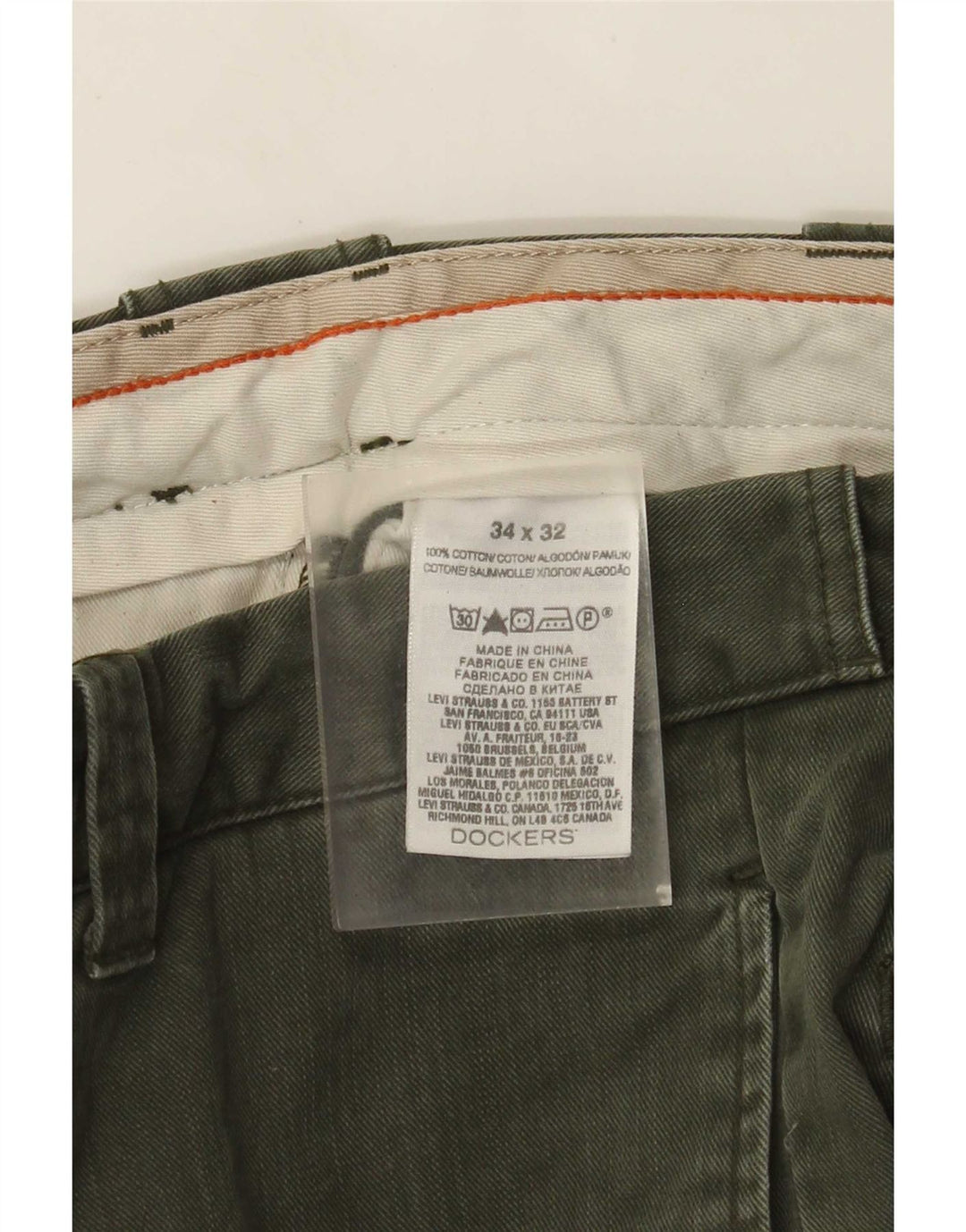 Dockers Blugi drepti pentru bărbați L34 L32 Bumbac kaki