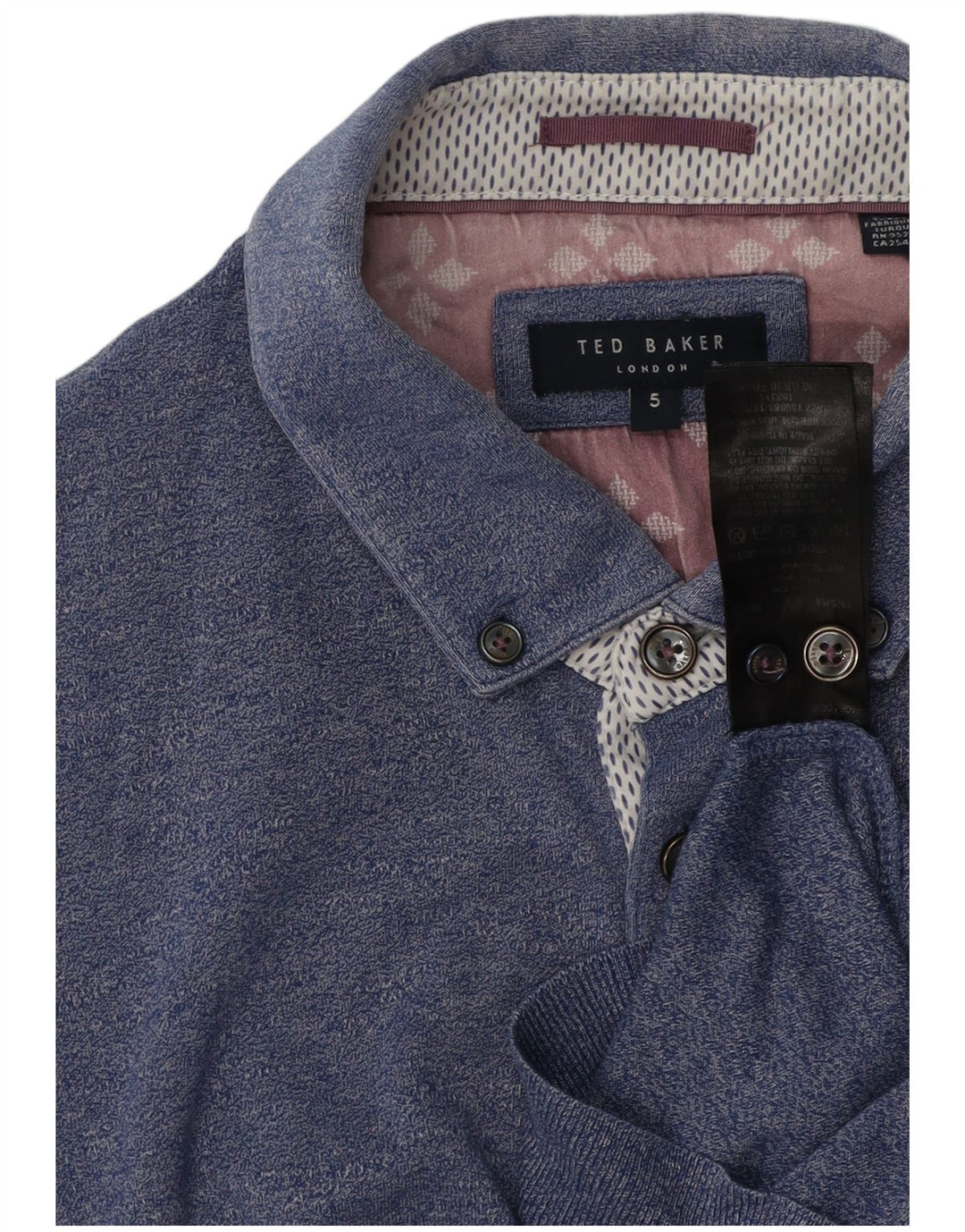 Tricou polo pentru bărbați Ted Baker Mărimea 5 XL Bumbac albastru