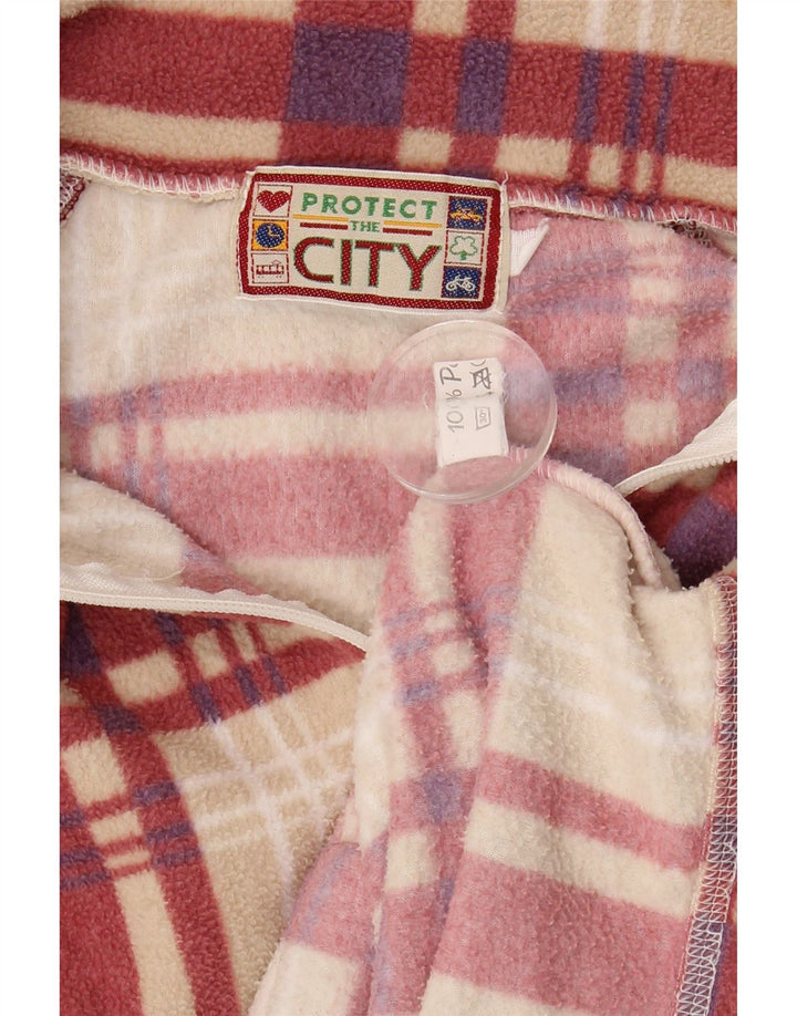Jachetă din lână cu grafică vintage pentru femei UK 18 XL, bej, poliester în carouri