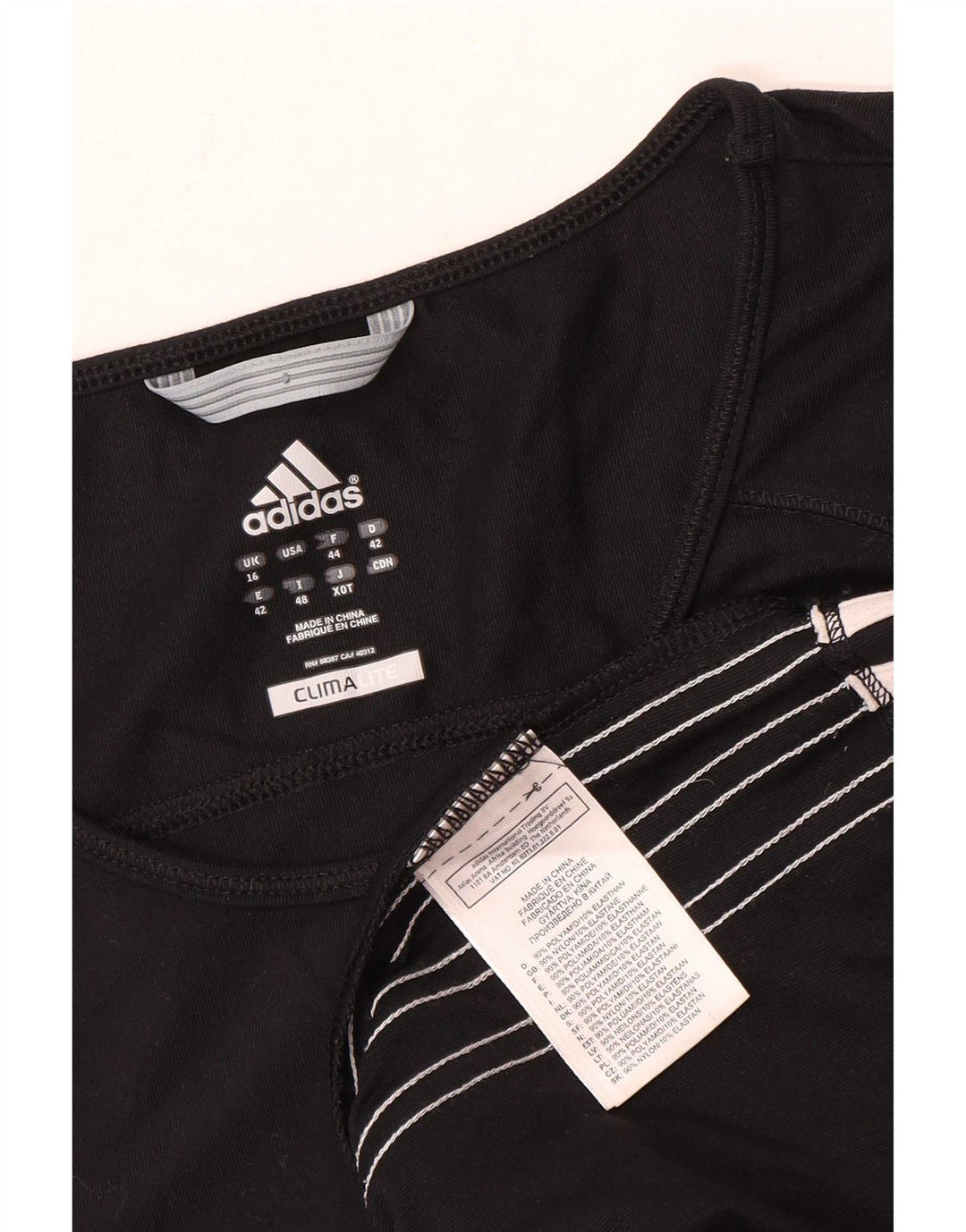 Tricou Adidas Climalite pentru femei Top UK 16 Poliamidă neagră mare