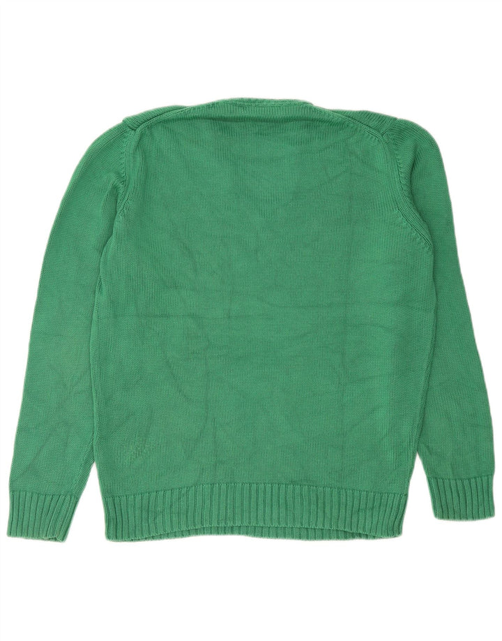 Pulover pentru bărbați Zara, cu decolteu în V, mare, verde, bumbac