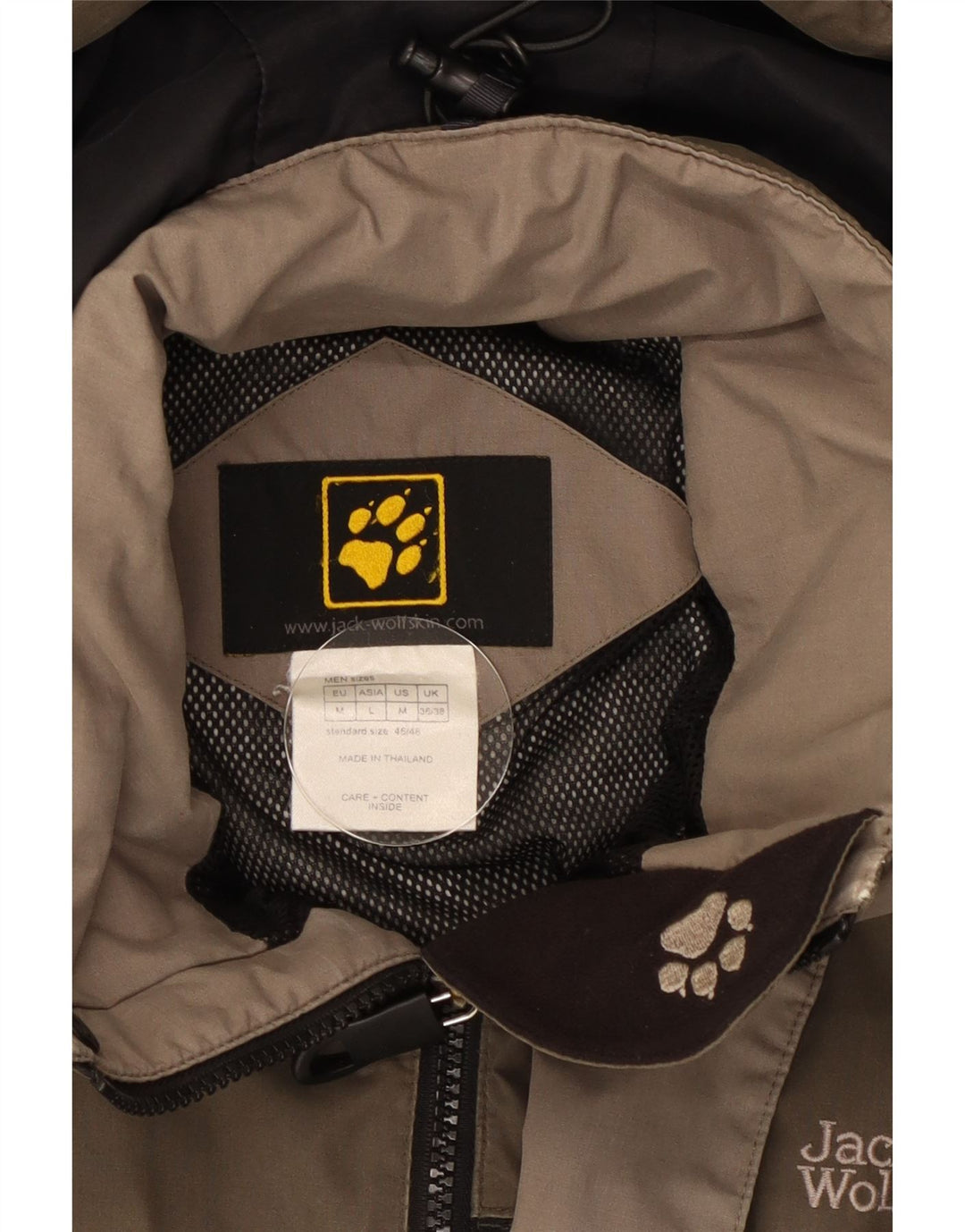 Jack Wolfskin jachetă de vânt cu glugă pentru bărbați UK 36/38 Bej mediu