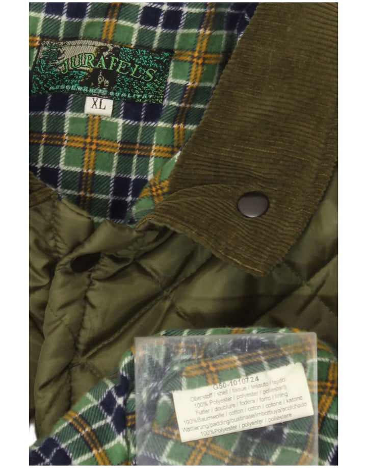 Jachetă matlasată pentru bărbați VINTAGE UK 42 XL Kaki Poliester