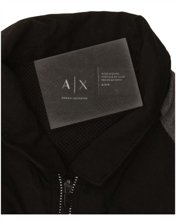 Tricou polo cu grafică pentru bărbați Armani Exchange, negru, color block