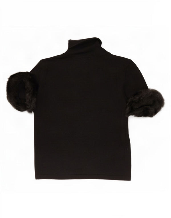 Bluză Crop pentru femei Benetton UK 10 Small Black