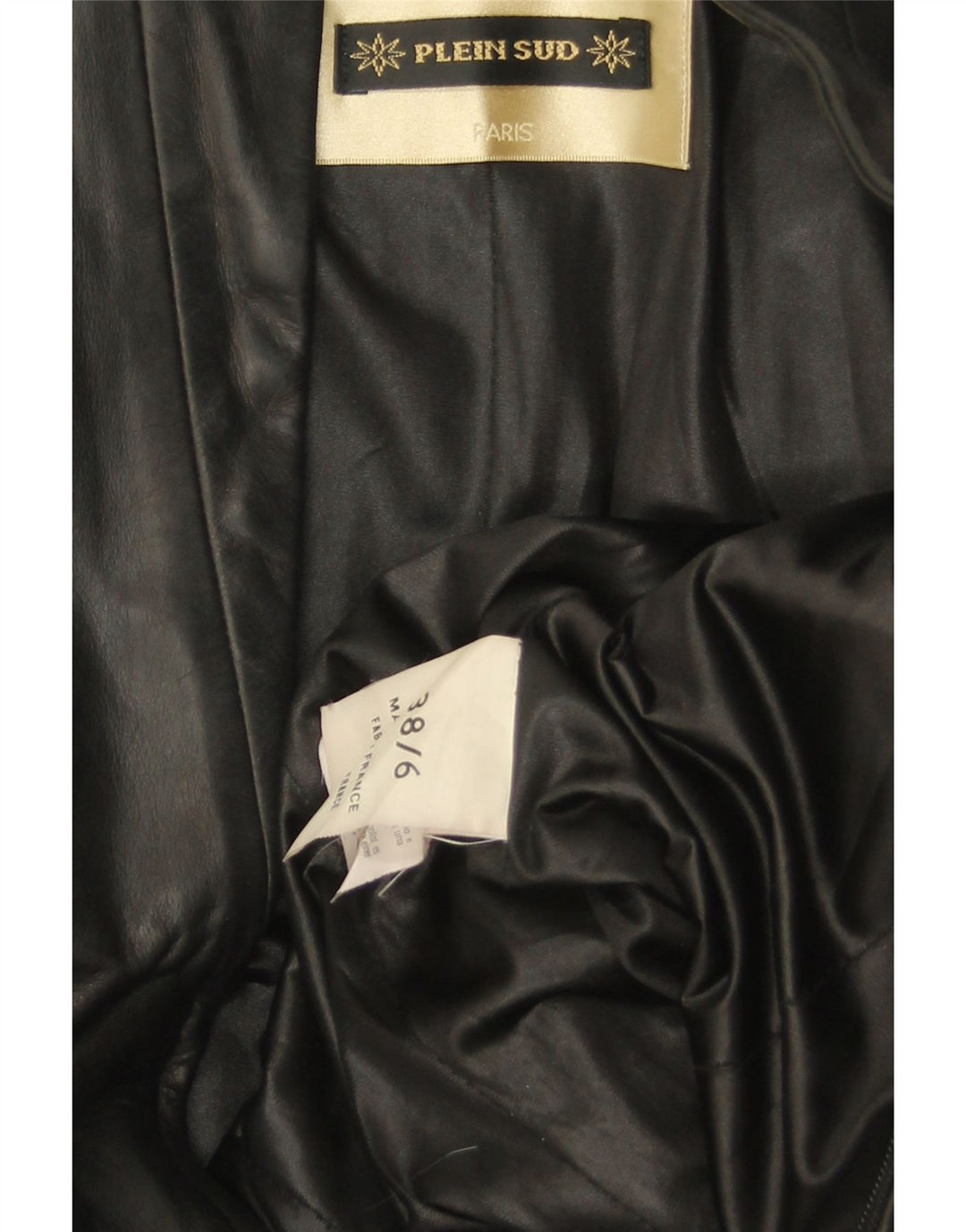 Palton din piele pentru femei Plein Sud EU 38 Piele Neagră Medie