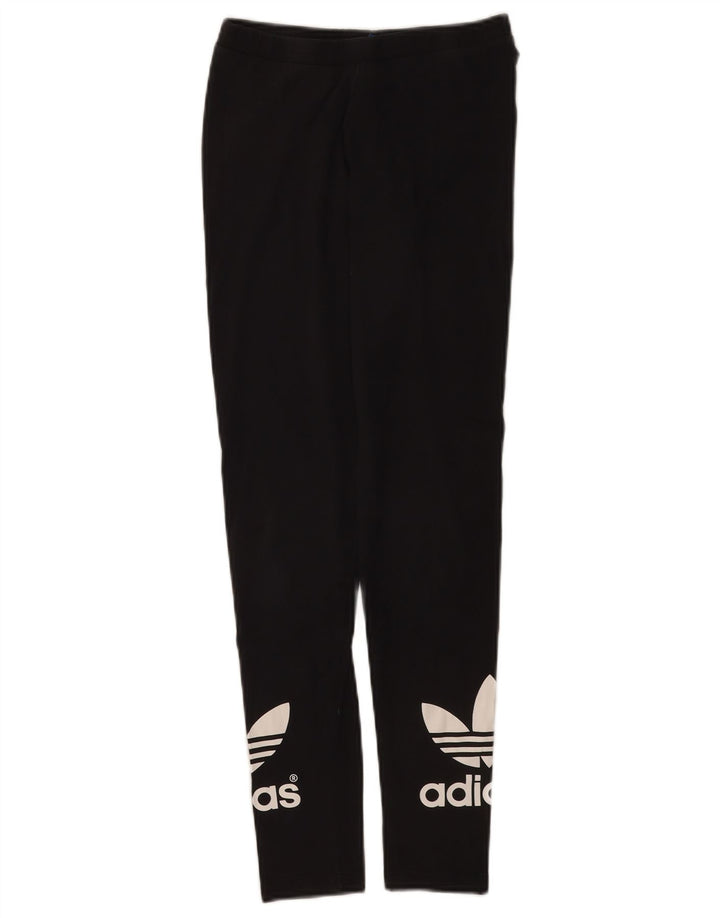 Leggings grafic Adidas pentru femei UK 8 Small Black