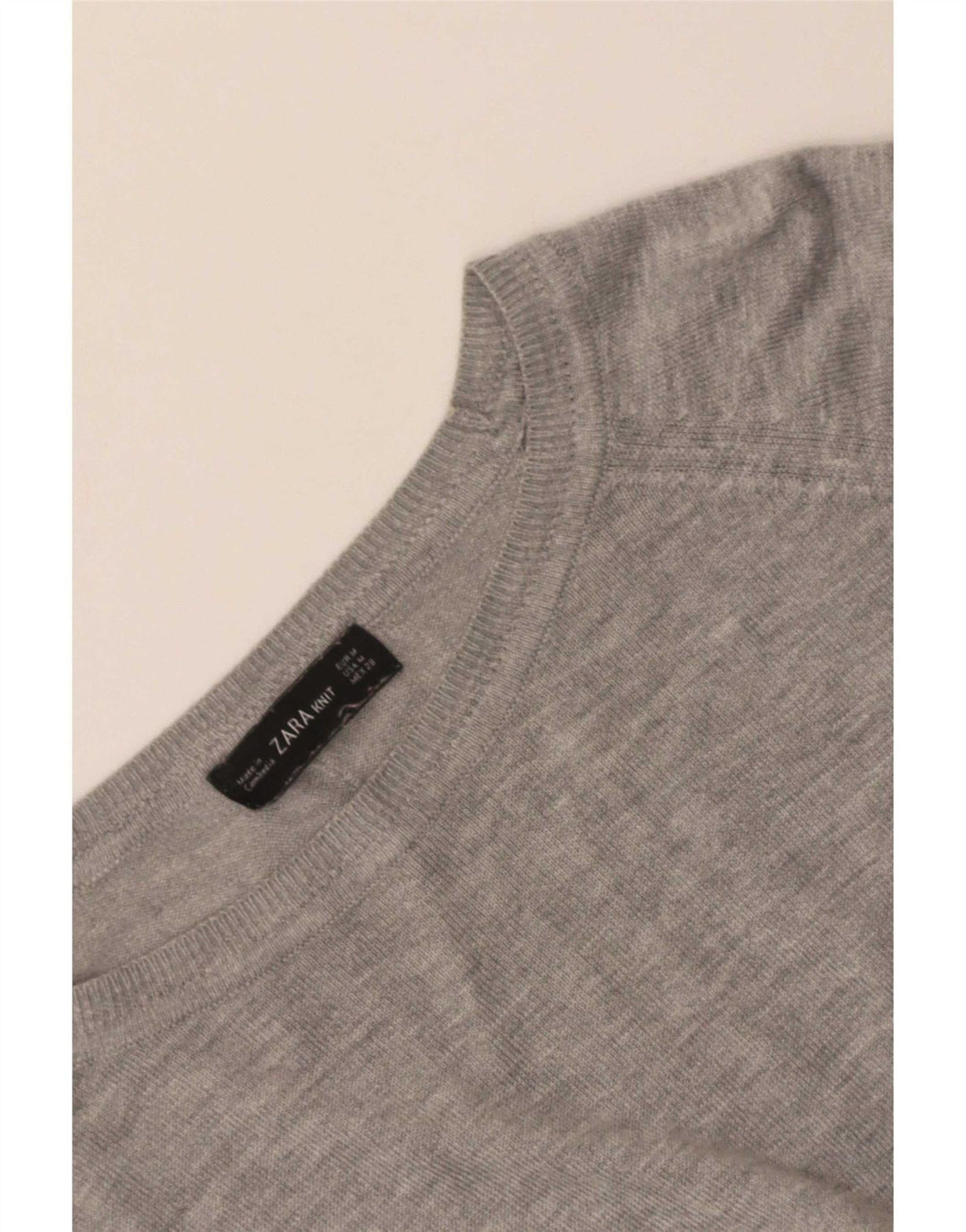 Pulover pentru femeie cu gât de barcă Zara UK 14, gri mediu
