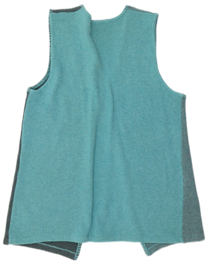 Pulover cardigan pentru femei VINTAGE UK 14 mare turcoaz Colorblock