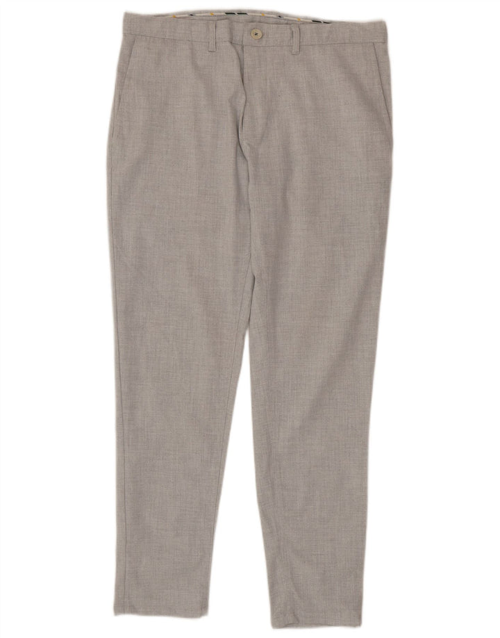 Pantaloni chino slim pentru bărbați Zara EU 40 Mediu L31 L29 Gri Poliester