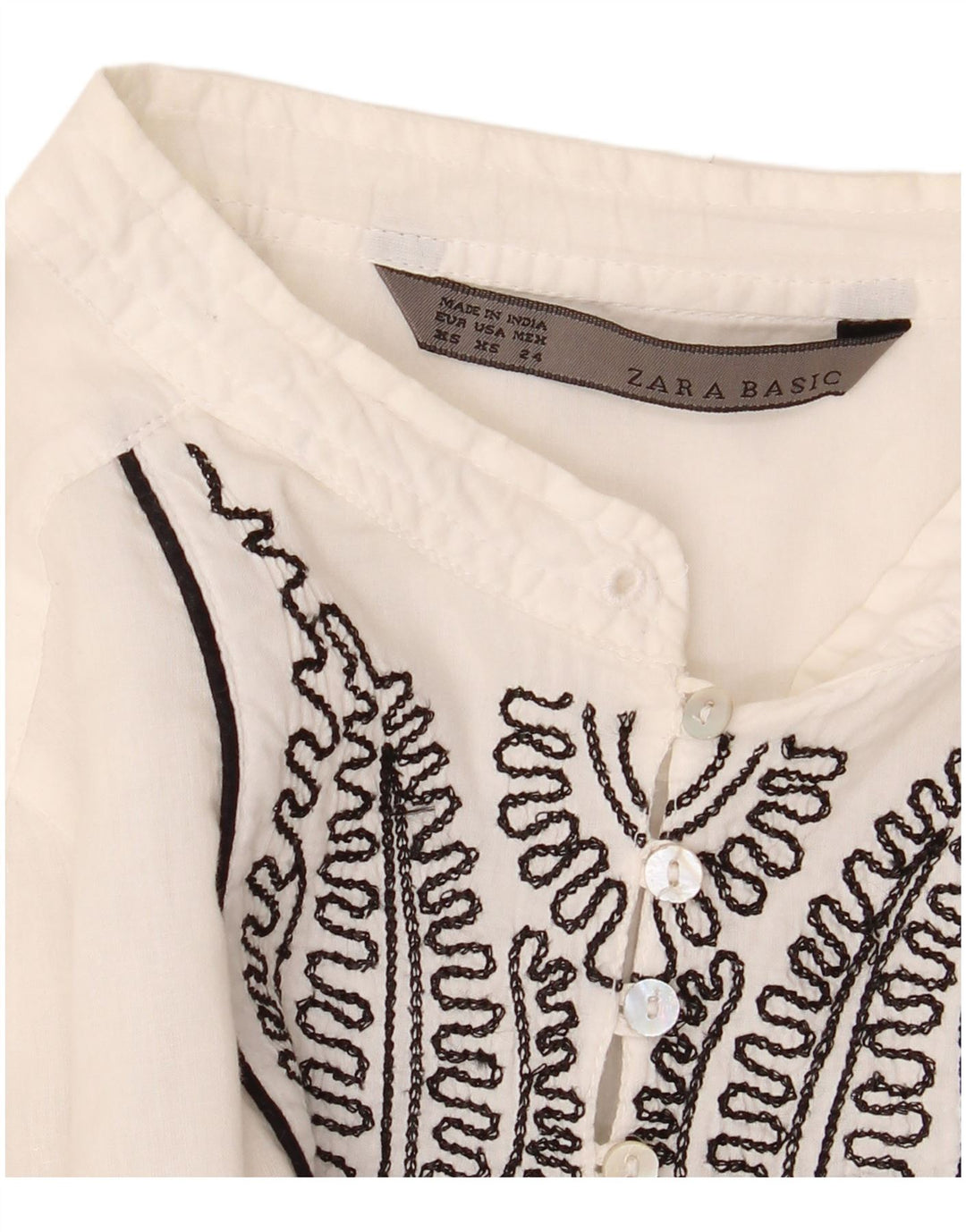Top cu tunică supradimensionată pentru femei Zara UK 6 XS Alb Floral