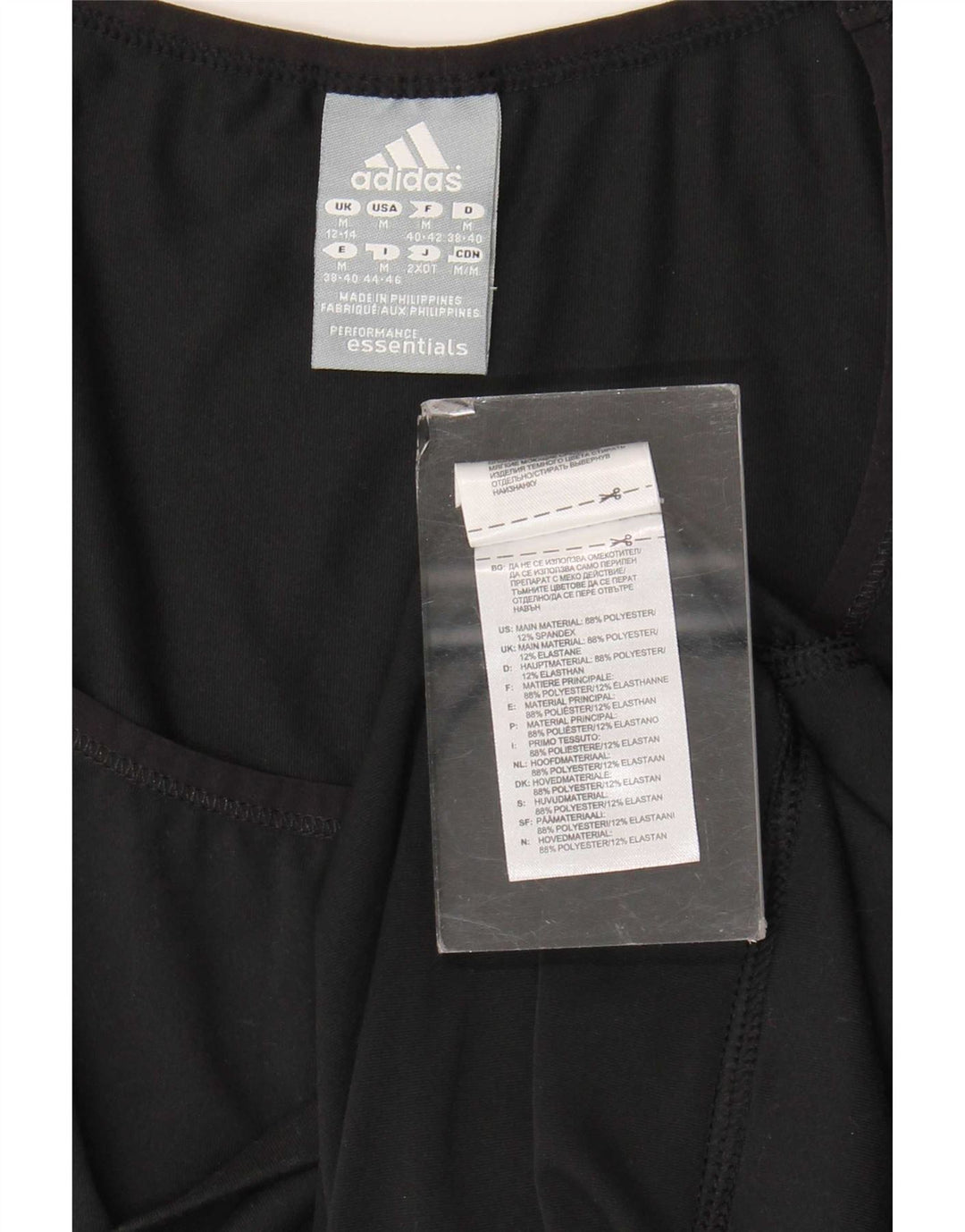 Tricou Adidas Climalite pentru femei, Marea Britanie 12/14 Poliester mediu negru