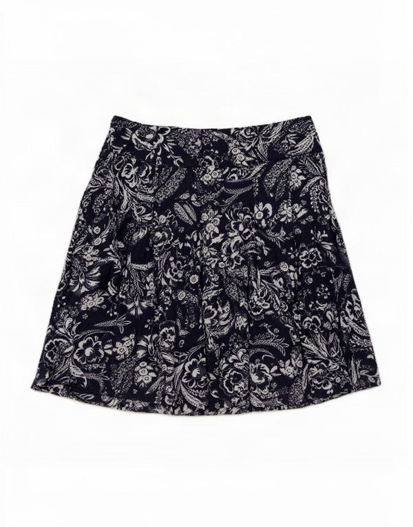 Fusta în formă de A pentru femei Fat Face UK 12 Medium W32 Bleumarin Floral Poliester