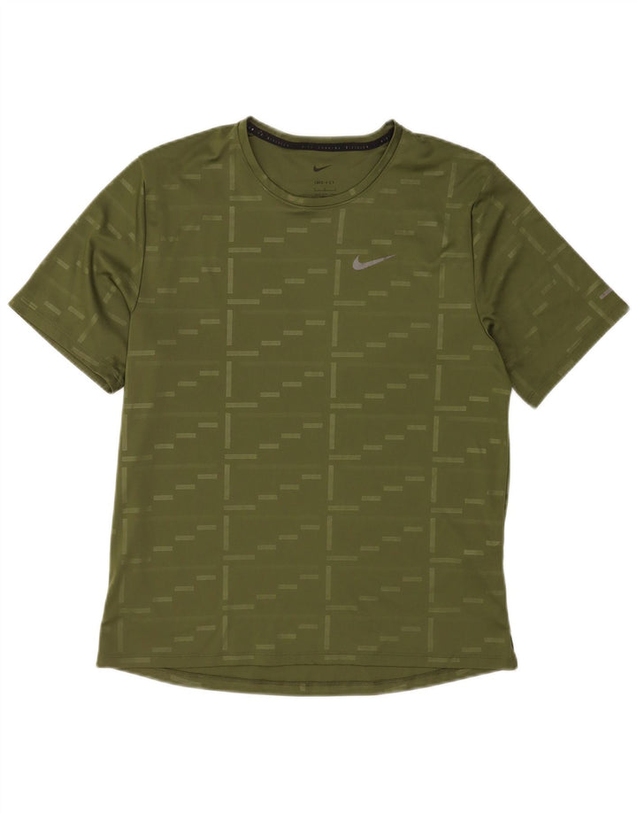 Tricou Nike Dri Fit pentru bărbați Top mare, verde, geometric, poliester