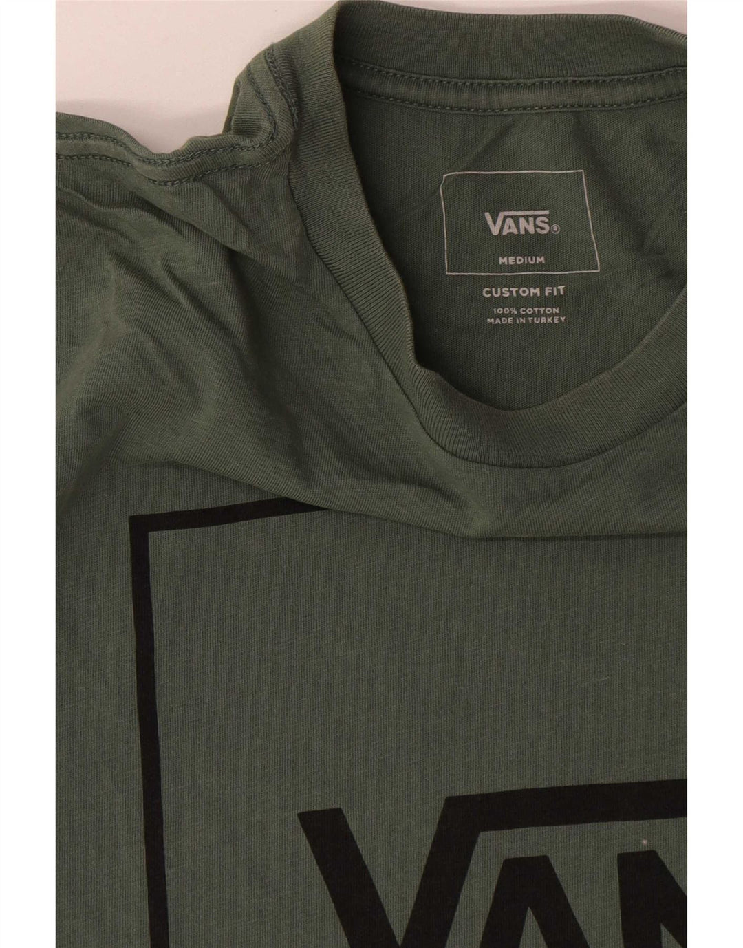 Tricou grafic personalizat Vans pentru bărbați Top din bumbac verde mediu