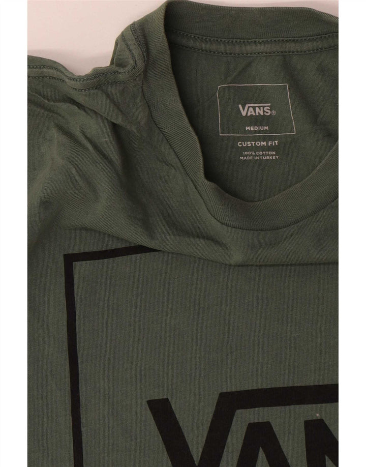 Tricou grafic personalizat Vans pentru bărbați Top din bumbac verde mediu