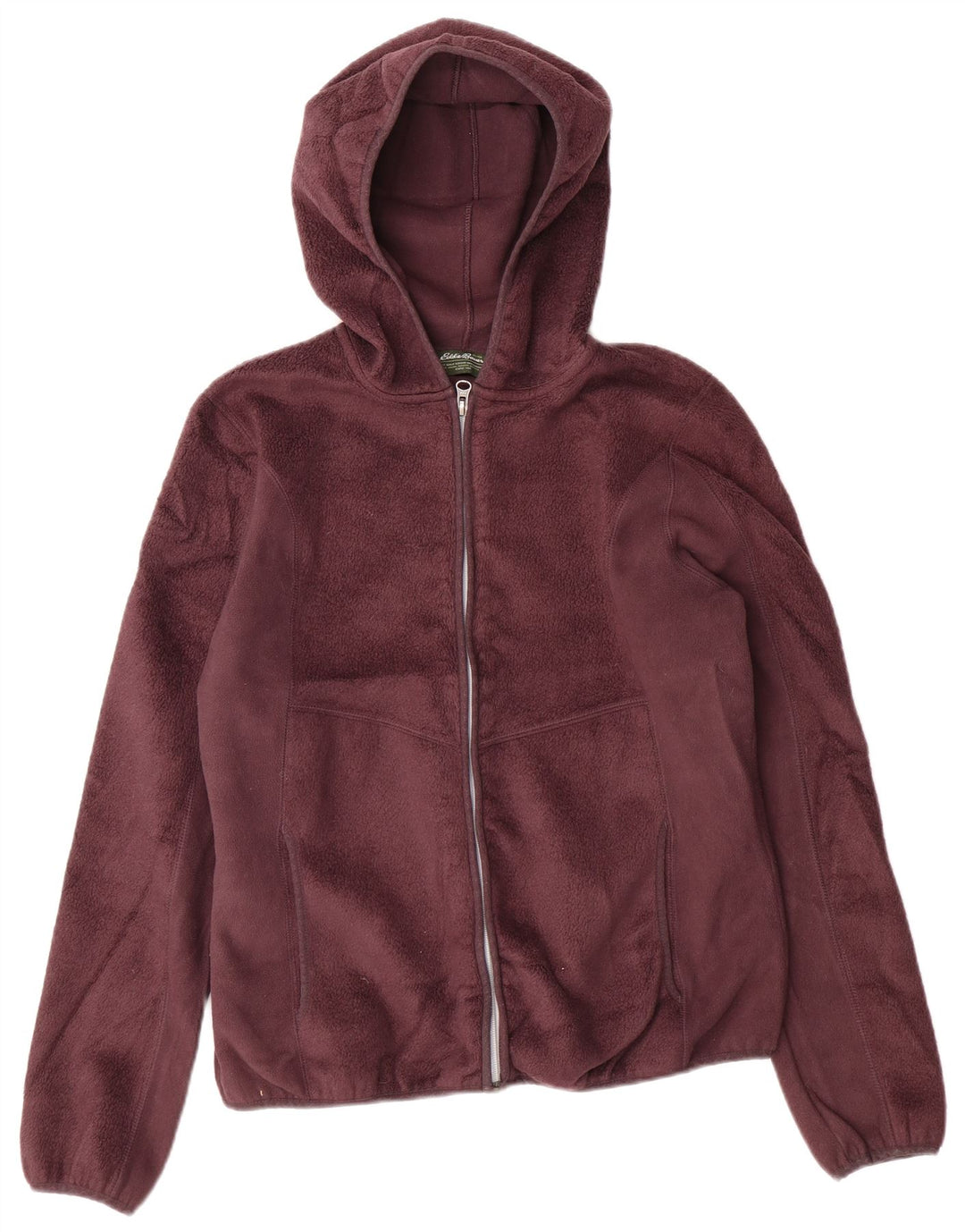 Jachetă fleece cu glugă pentru femei EDDIE BAUER UK 14 Medium Burgundy Poliester