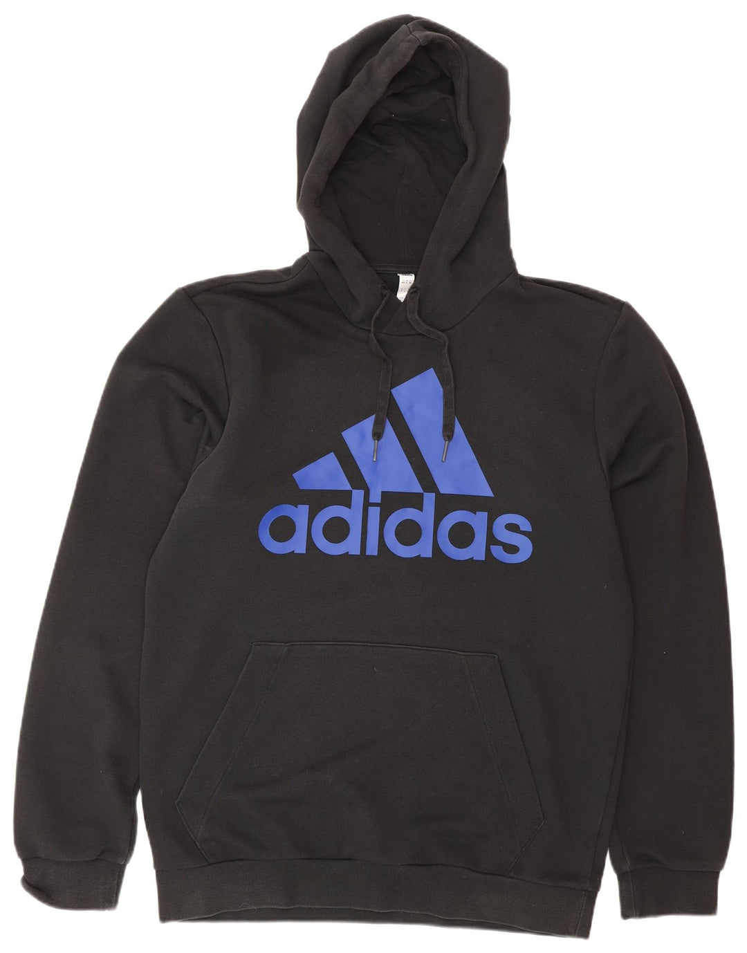 Pulover ADIDAS pentru bărbați cu glugă grafică UK 40/42 bumbac mediu negru