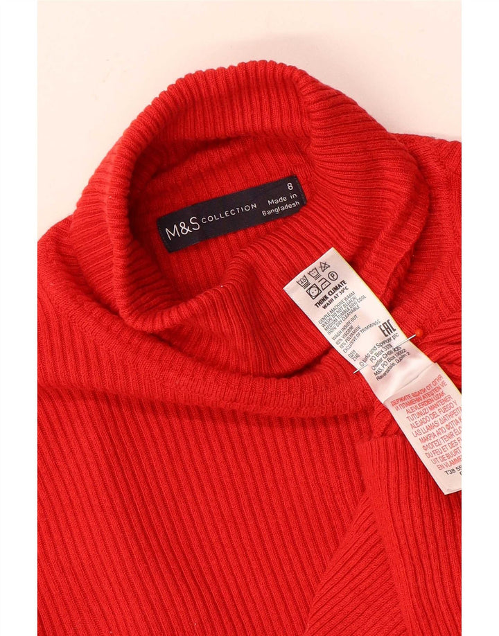 Marks & Spencer Top pentru femei cu mânecă lungă UK 8 Small Red Viscose