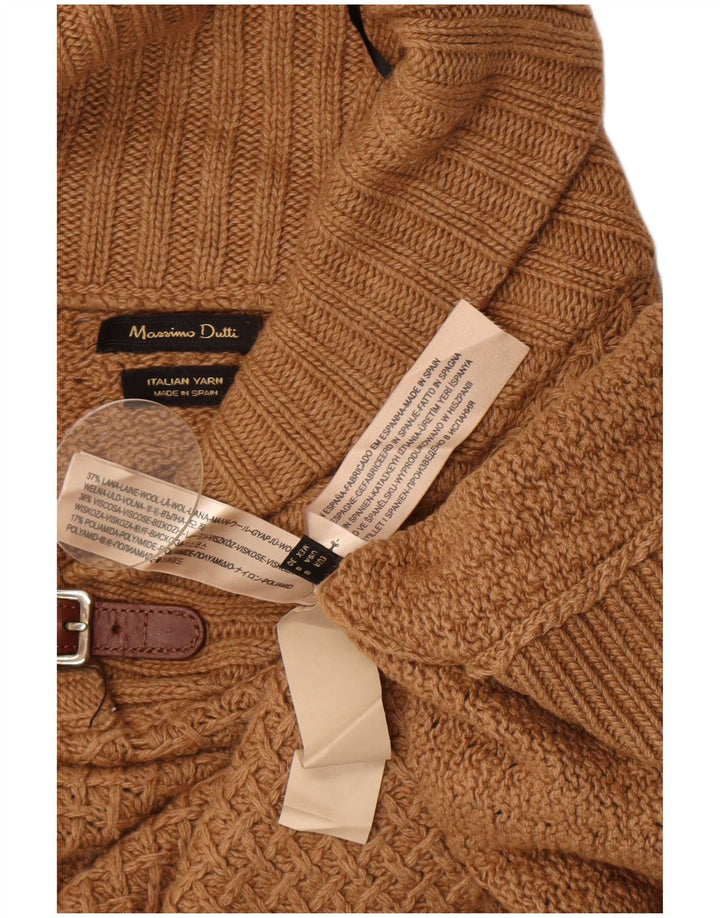 Jumper Poncho Massimo Dutti pentru femei US 8 Medium Brown Lână