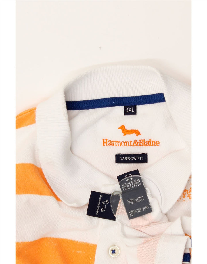 Cămașă polo HARMONT & BLAINE pentru bărbați, 3XL, bumbac cu dungi albe