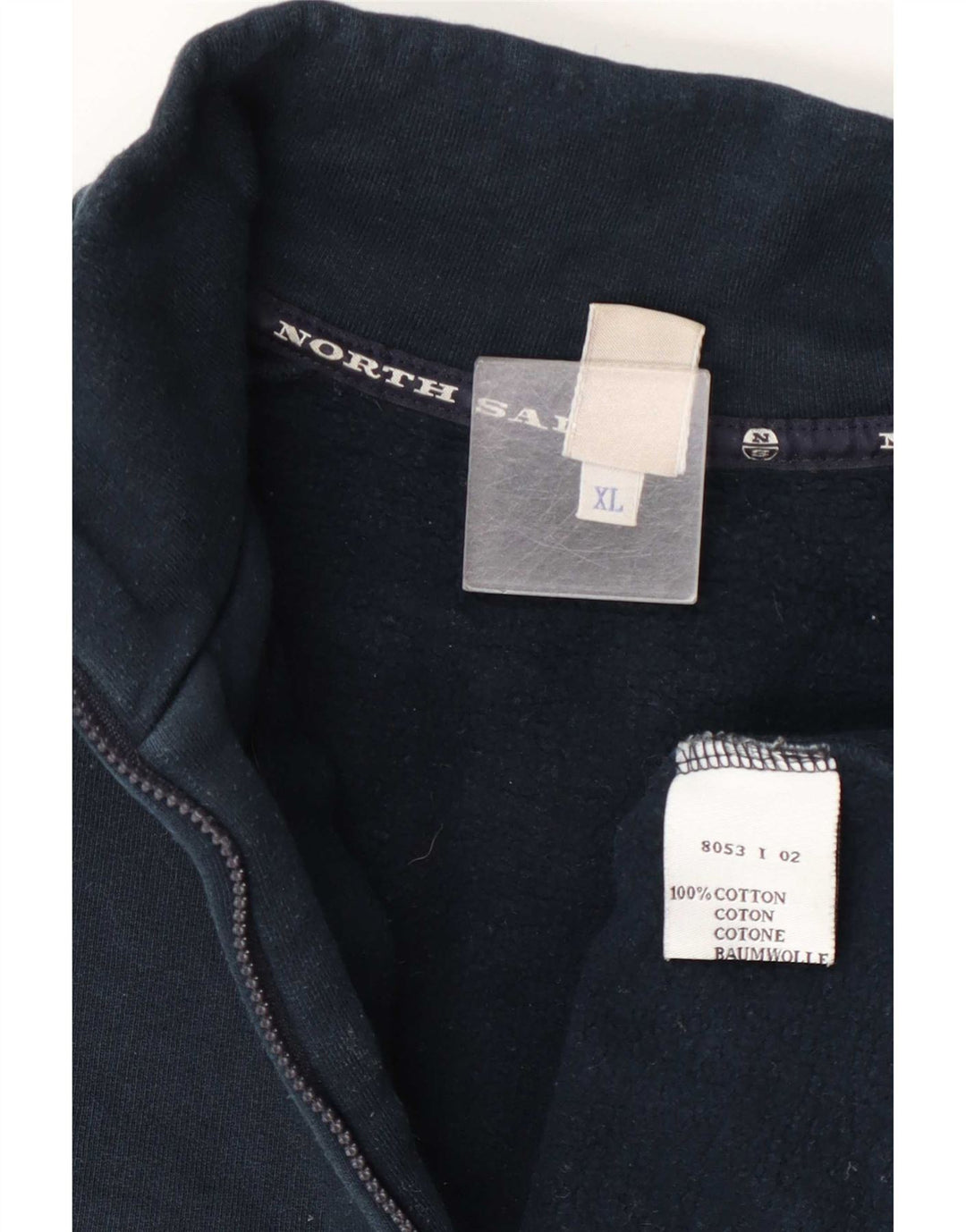 Hanorac pentru bărbați North Sails, cu fermoar și gât, XL, bumbac bleumarin