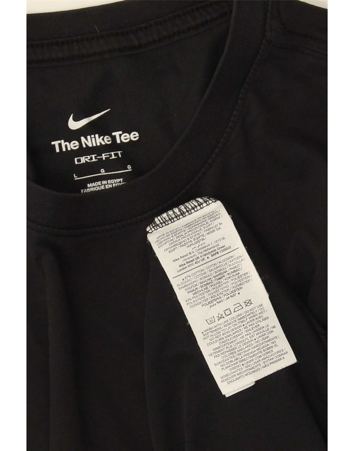 Tricou Nike Dri Fit pentru bărbați Top mare din bumbac negru