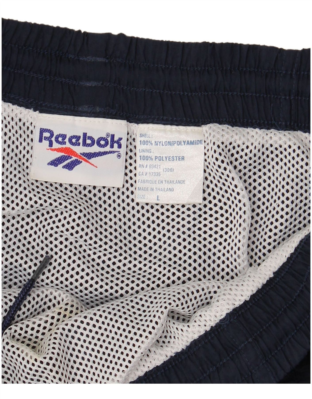 REEBOK Mens Graphic Swimming Shorts Large  Navy Blue Nylon