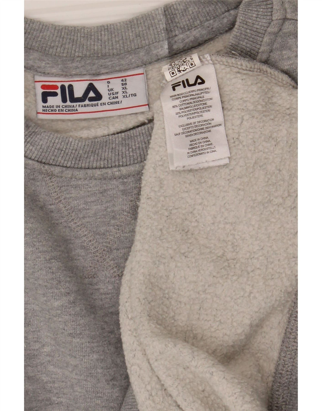 FILA Womens Sweatshirt Jumper UK 18 XL Grey Cotton Vintage Fila and Second-Hand Fila from Messina Hembry 