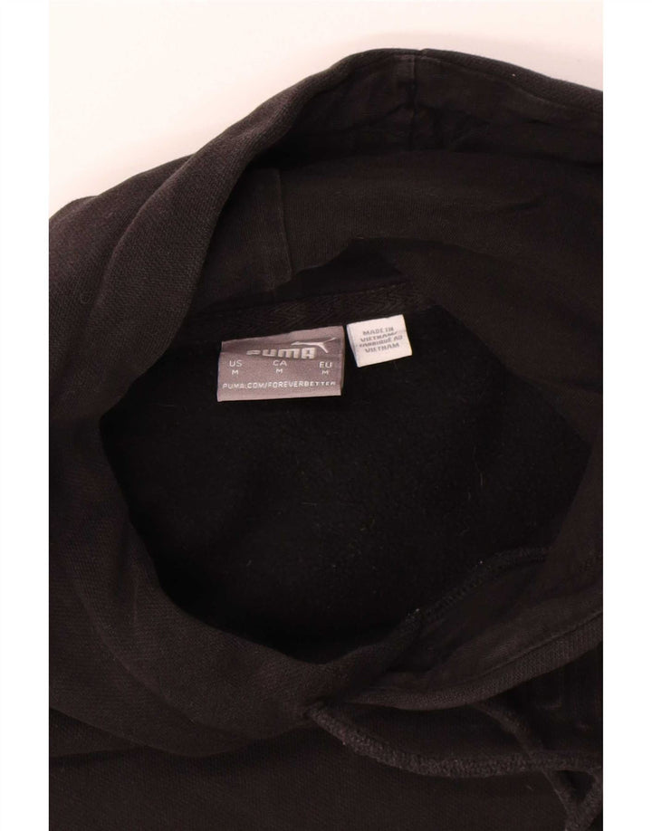 Pulover Puma pentru bărbați, bumbac mediu negru