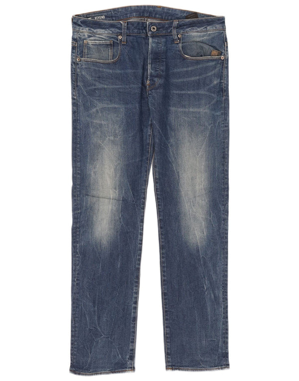 Blugi G-Star Revend Straight pentru bărbați W34 L32 Bumbac albastru