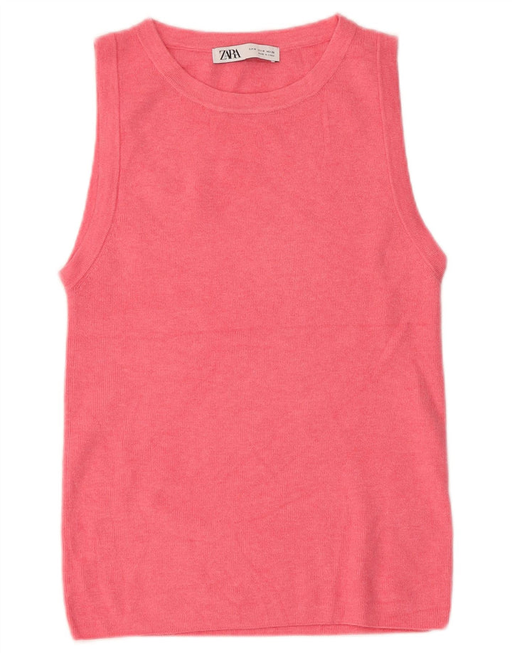 Vest Vest Top Femei Zara UK 12 Medium Roz Modal