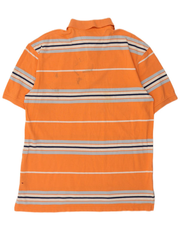 Tricou polo Tommy Hilfiger pentru bărbați XL, bumbac cu dungi portocalii
