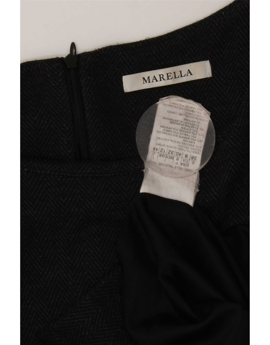 Rochie teacă cu mânecă lungă pentru femei Marella UK 12 Medium Gris Herringbone